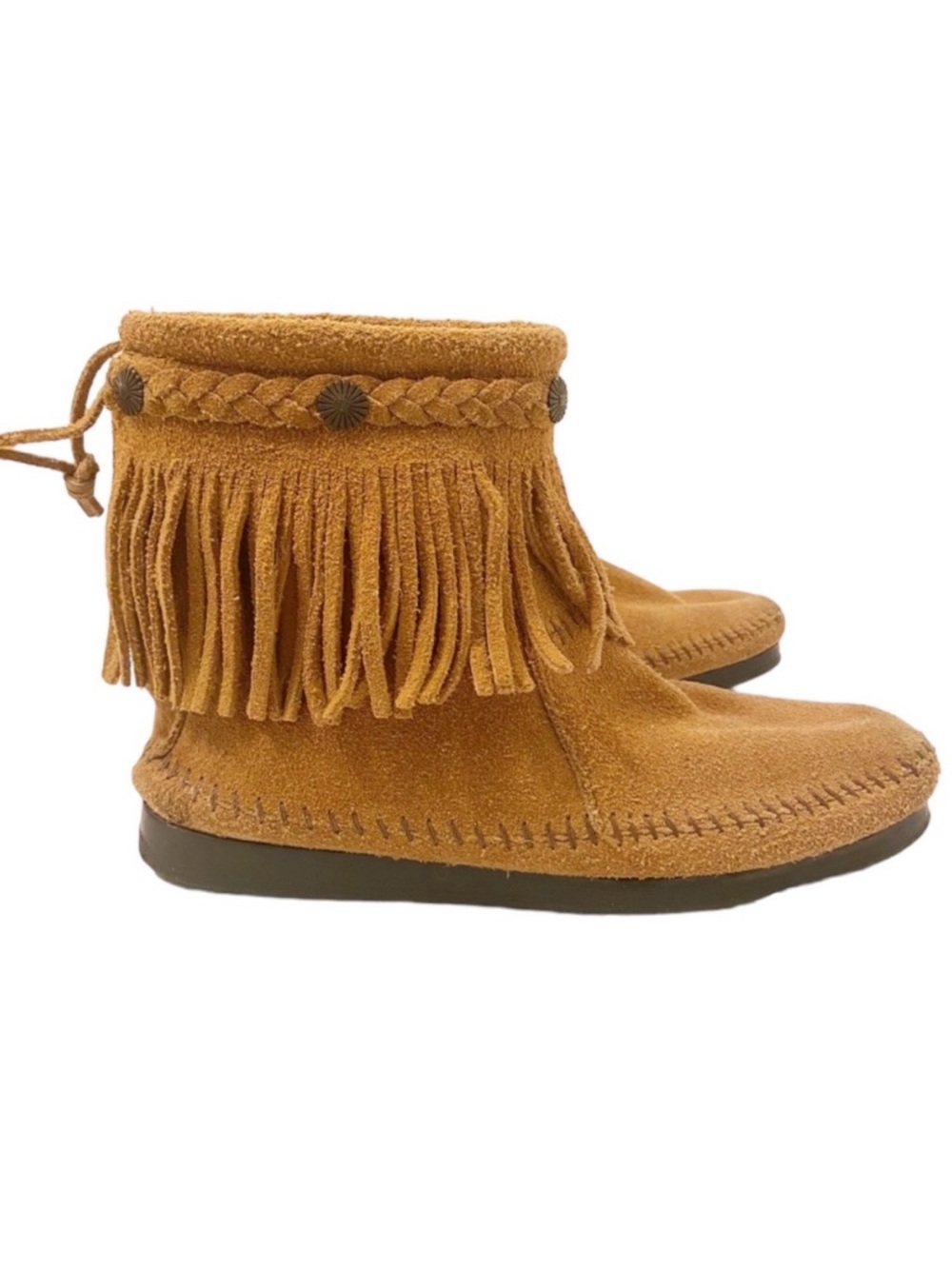 Minnetonka Tan Suede Moccasin Booties Sz 5